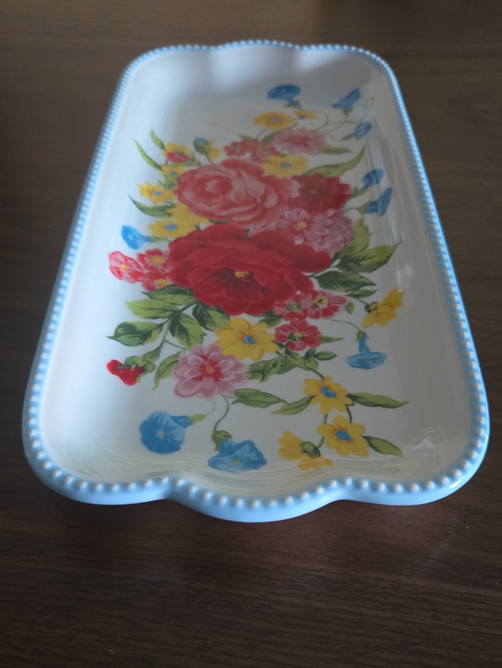 The Pioneer Woman Floral Porcelain Platter — Red, Pink, Yellow, Blue, Green